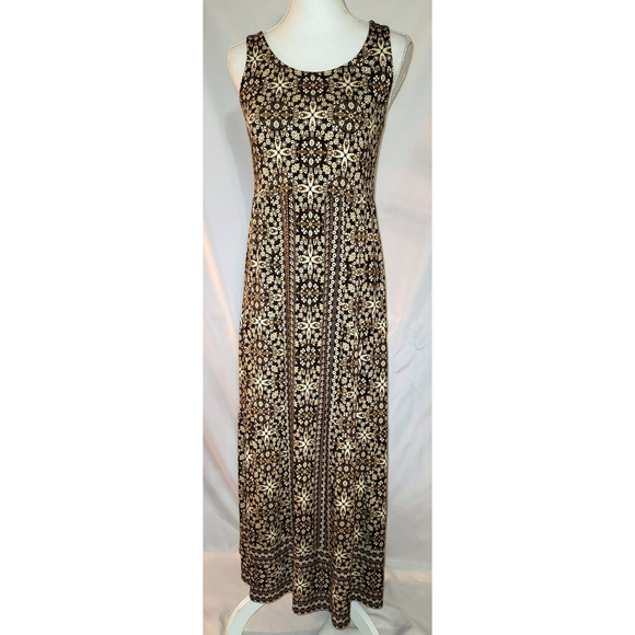 J Jill Floral Stretchy Super Soft Knit Halter Maxi Dress - Size XS - Picture 2 of 9